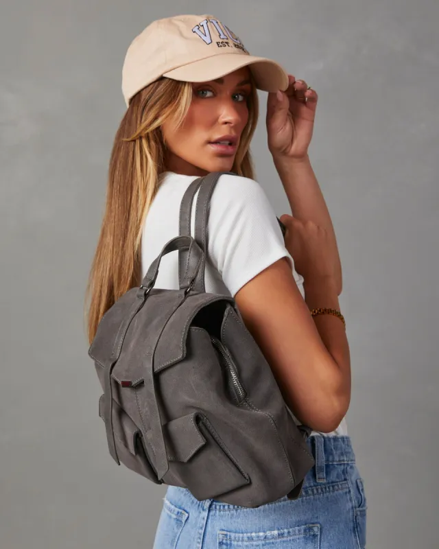 Dalton Suede Backpack - Grey sold by Vici