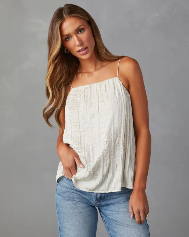 Guianna Crinkle Woven Top - White - FINAL SALE sold by Vici
