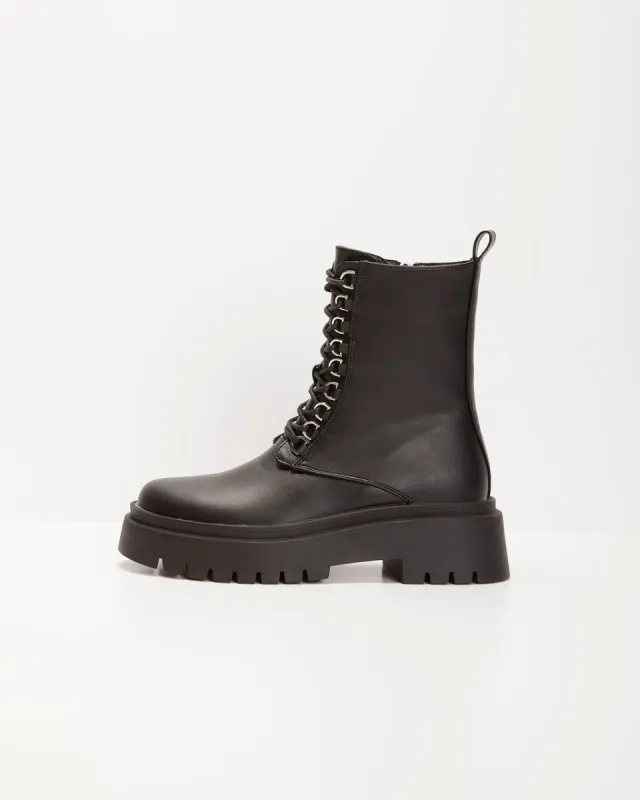 Billini Frances Side Zip Combat Boots - Black - SALE sold by Vici