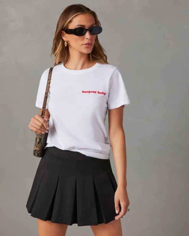 Bonjour Baby Cotton Tee - White - SALE sold by Vici