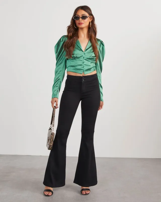 Stelio Satin Top - Green - SALE sold by Vici