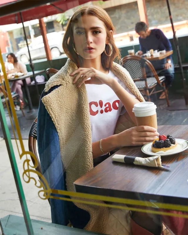 Ciao Cotton Tee - White sold by Vici