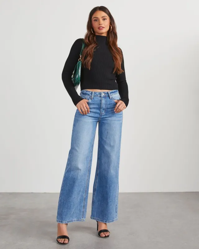 Izora High Rise Wide Leg Jeans - Light Wash sold by Vici