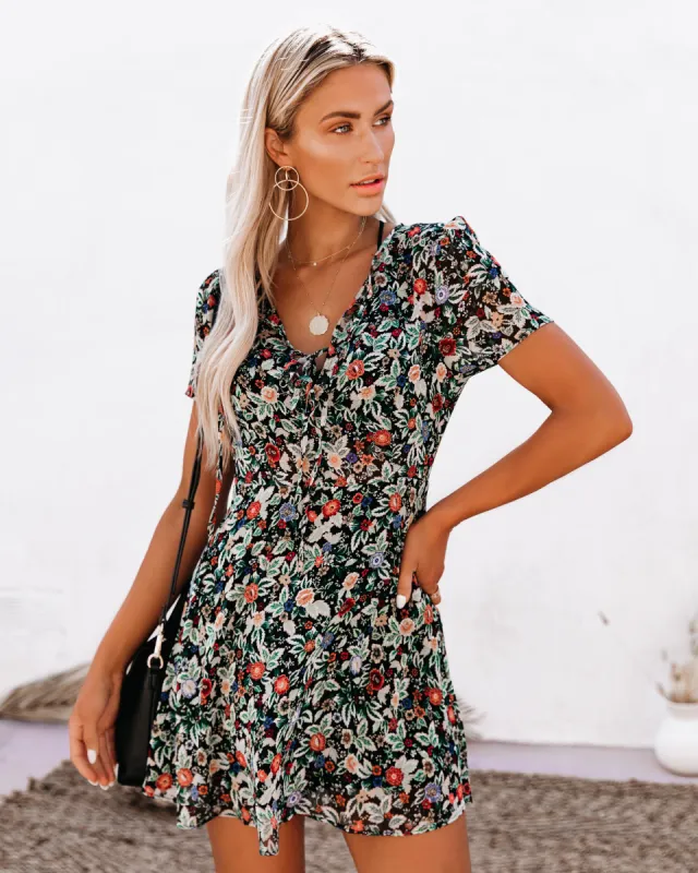 Positively In Love Floral Chiffon Mini Dress sold by Vici