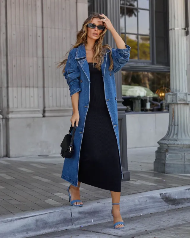 Cordova Denim Trench Coat sold by Vici