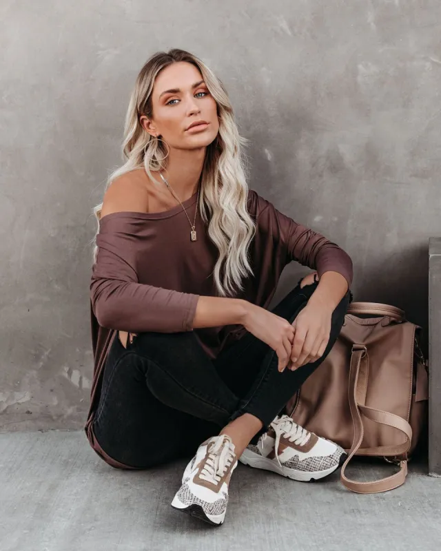 Wear It Well Long Sleeve Bamboo Knit Top - Coffee - FINAL SALE sold by Vici