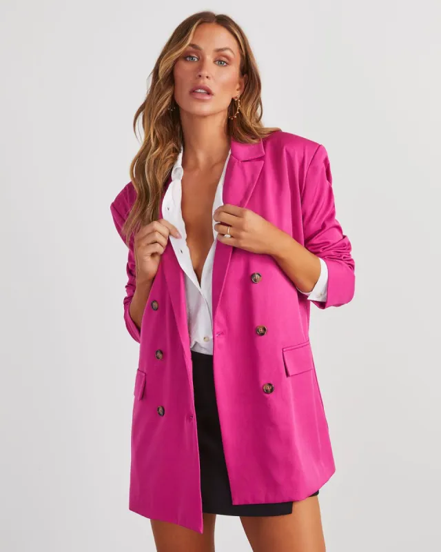 Lira Oversized Boyfriend Blazer - Hot Pink - SALE sold by Vici