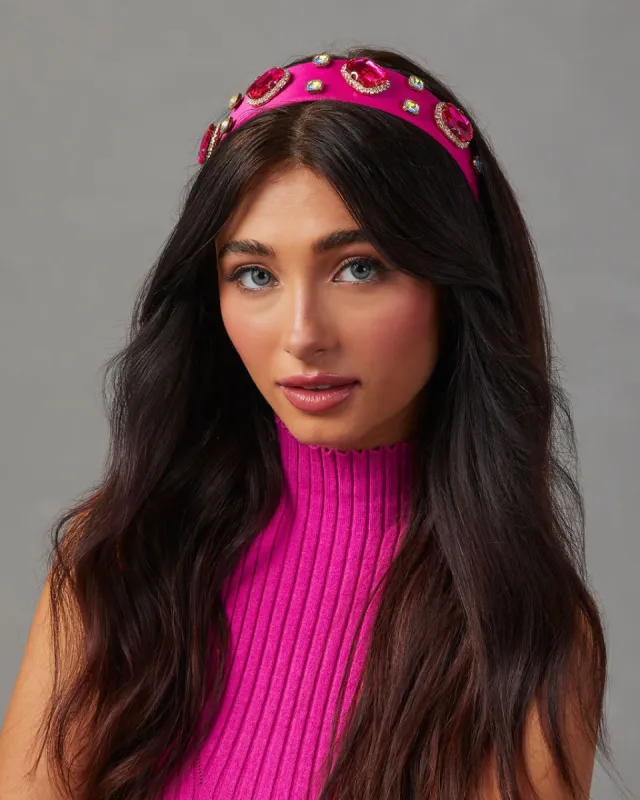 Verdana Gem Headband - Pink sold by Vici