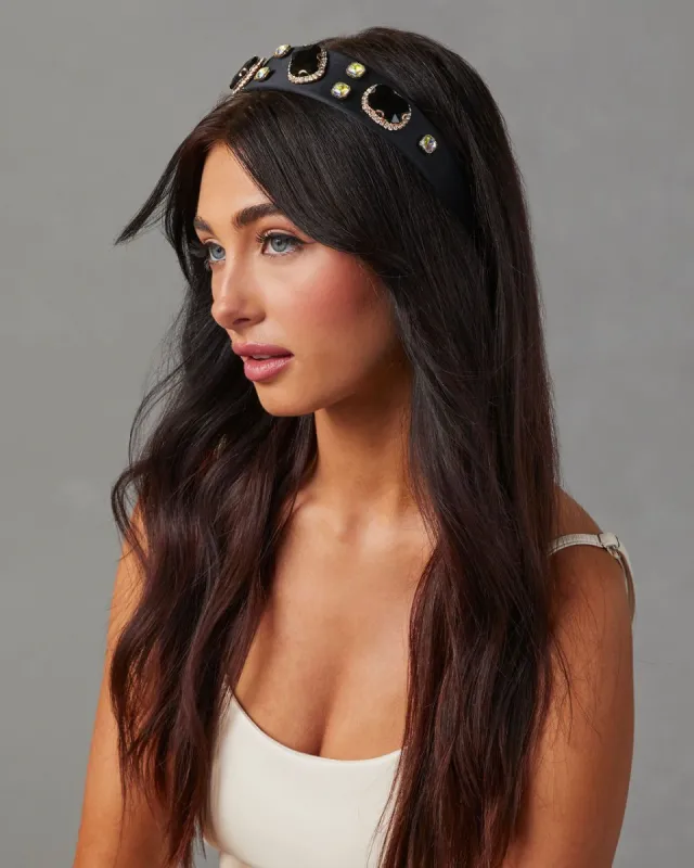 Verdana Gem Headband - Black sold by Vici