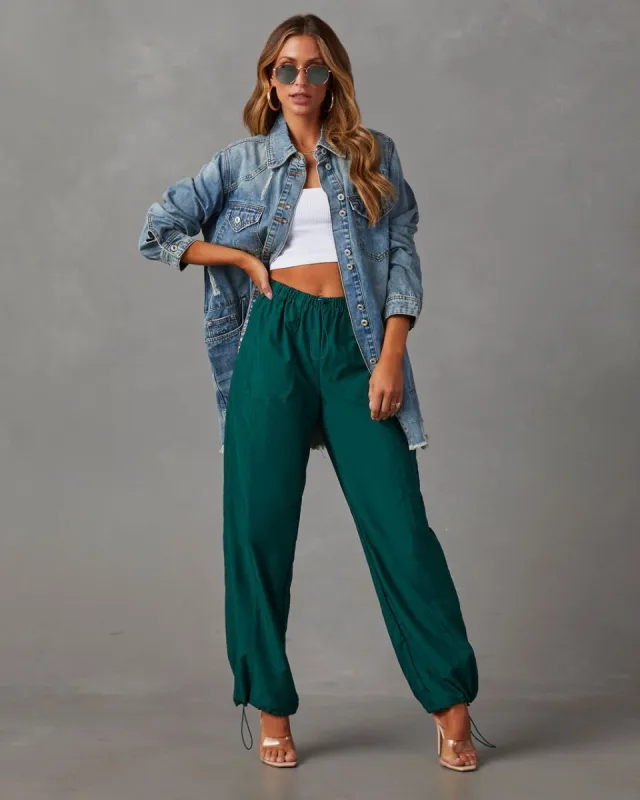 Cowen Distressed Denim Shacket - Blue sold by Vici