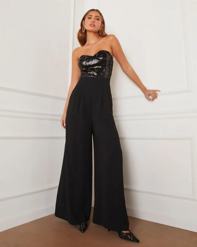 Chanda Strapless Jumpsuit sold by Vici