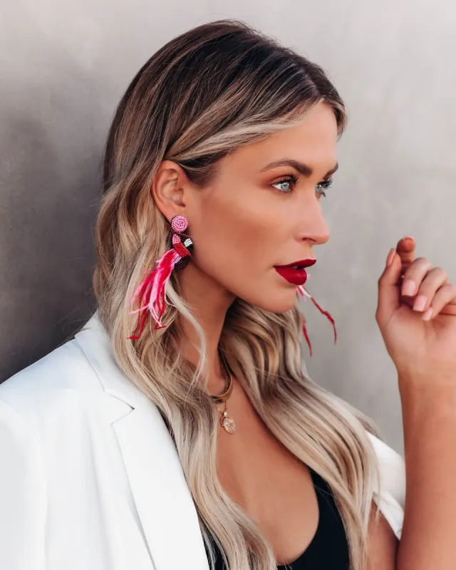 Feather Drop Beaded Earrings - FINAL SALE sold by Vici