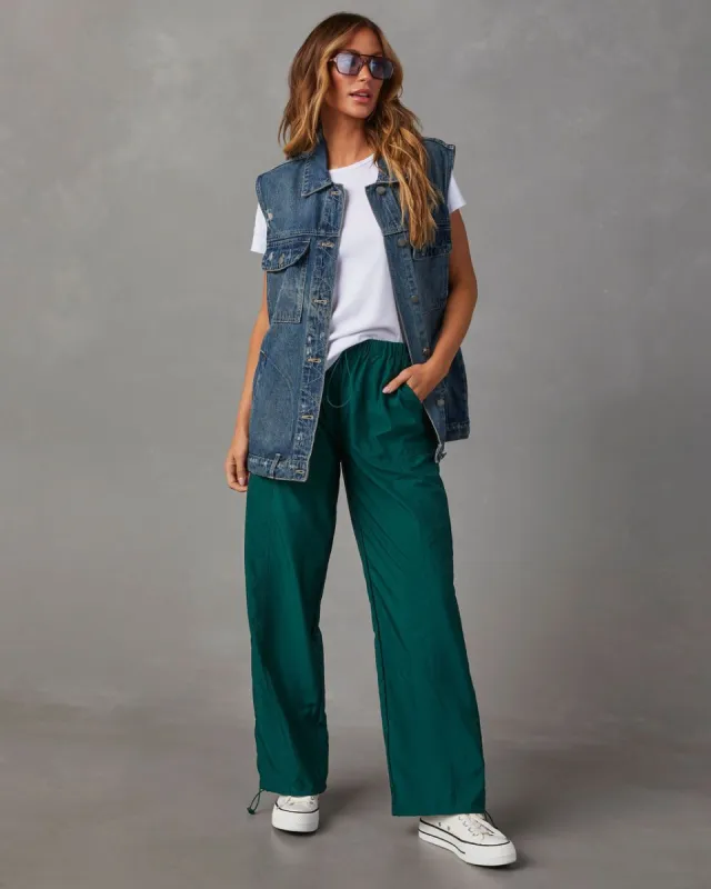 Adriel Oversized Denim Vest - Medium Wash sold by Vici