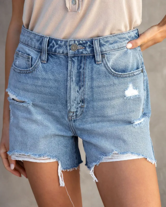 stassi-high-rise-distressed-mom-jean-shorts-1 sold by Vici