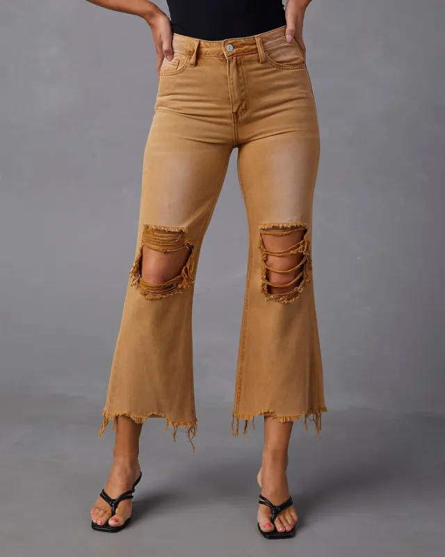 Kate High Rise Distressed Wide Leg Jeans sold by Vici