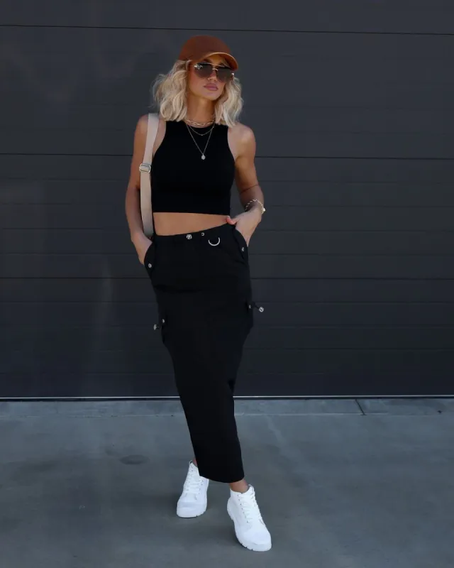 Millennium Dreams Nylon Cargo Maxi Skirt sold by Vici