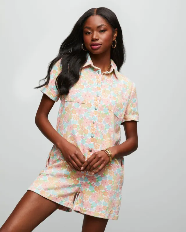 Vibrant Blossoms Pocketed Floral Romper - FINAL SALE sold by Vici