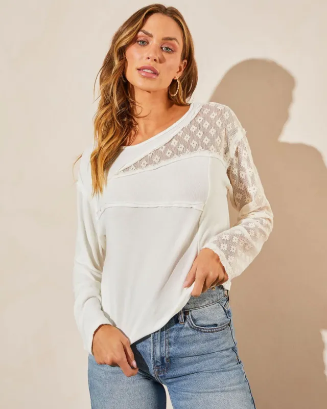 Iliana Sheer Sleeve Top sold by Vici