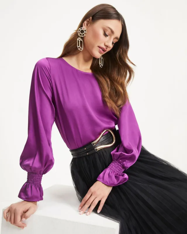 Charley Satin Long Sleeve Blouse sold by Vici