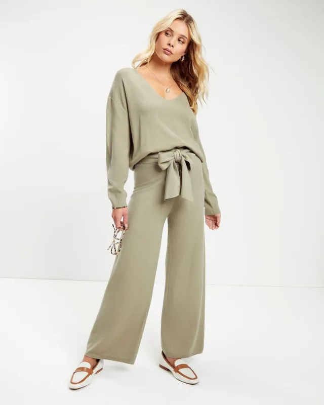 Analia Knit Wide Leg Pants sold by Vici