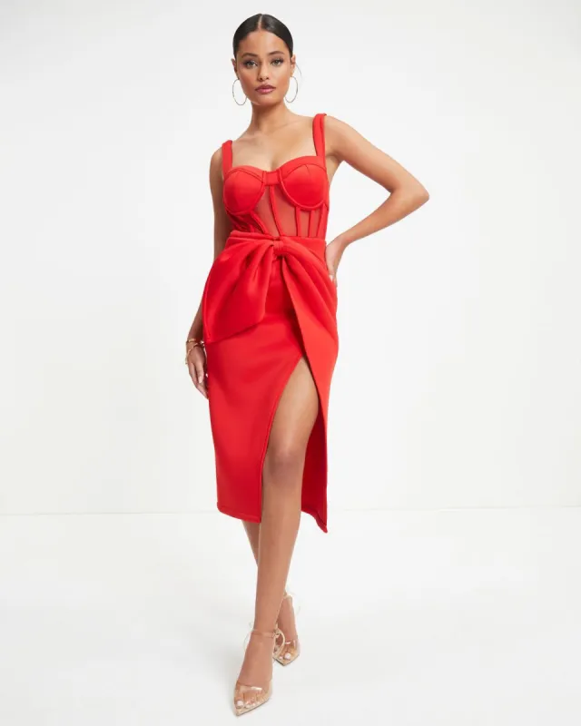 Celestia Sheer Corset Midi Dress made by Vici