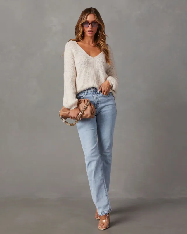 Egremont V-Neck Sweater - Ivory sold by Vici