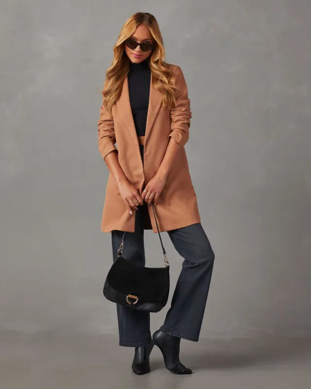 Olivia Tailored Pocketed Coat - Camel sold by Vici