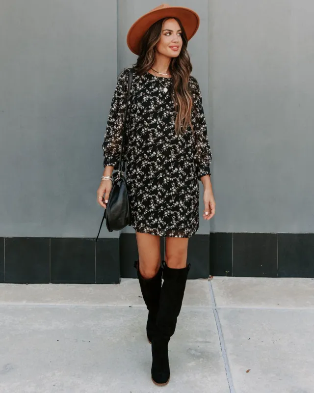 Romani Textured Floral Shift Dress sold by Vici