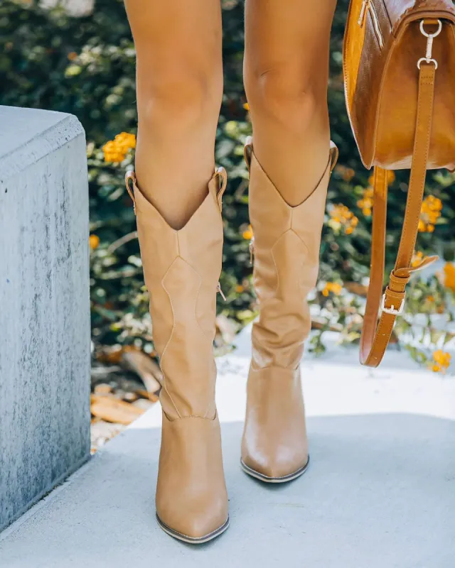 Legend Faux Leather Western Boot - Camel - FINAL SALE sold by Vici