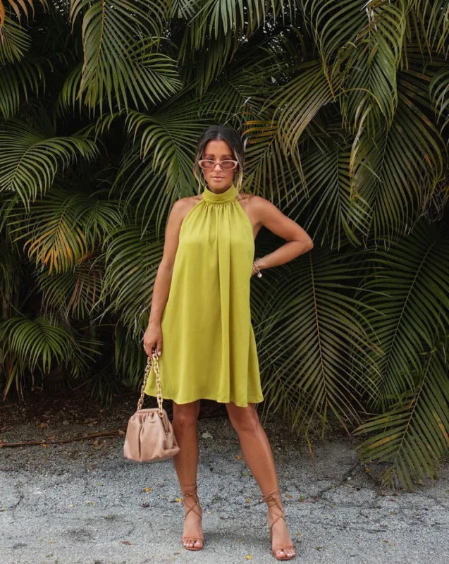 Dora Halter Trapeze Mini Dress sold by Vici