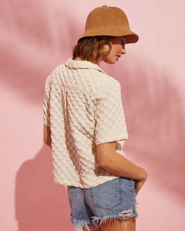 Kalita Textured Button Down Top sold by Vici