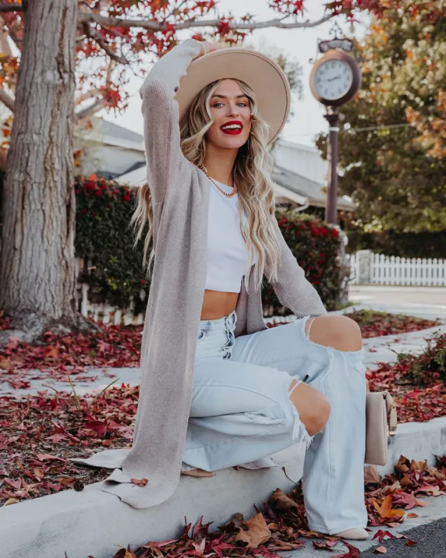 Erie Knit Duster Cardigan - Taupe - FINAL SALE sold by Vici