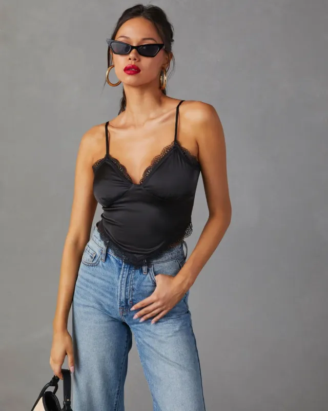 First Impression Satin Sleeveless Top - Black - FINAL SALE sold by Vici