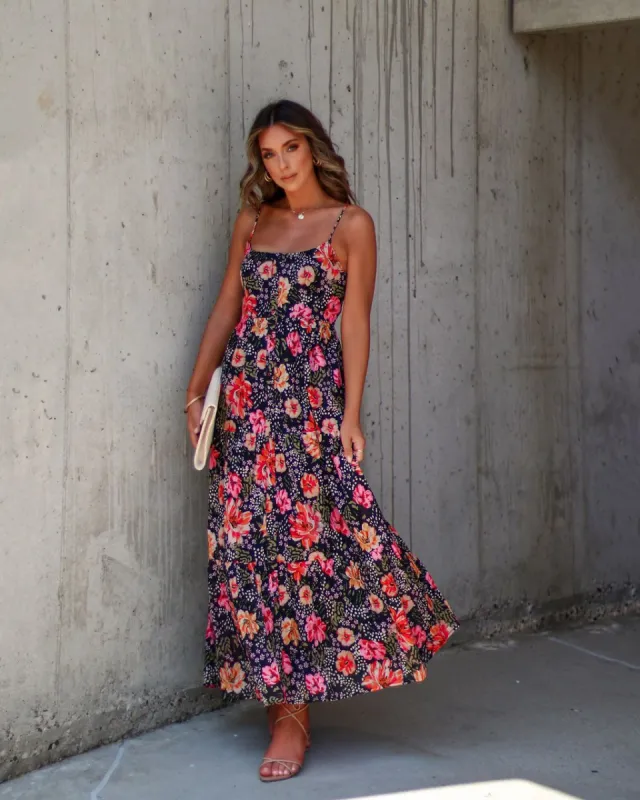 Cymbeline Floral Maxi Dress - Black/Multi - SALE sold by Vici
