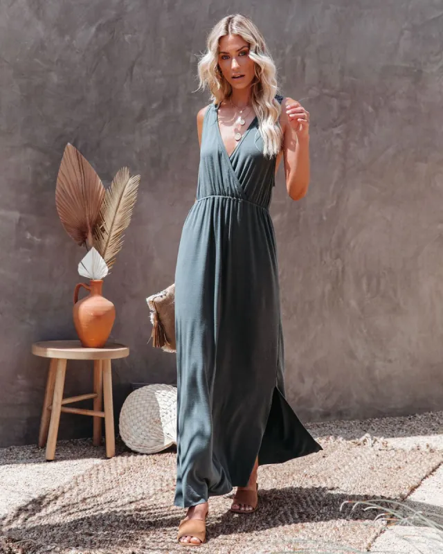 Choose Wisely Knit Maxi Dress - Olive sold by Vici