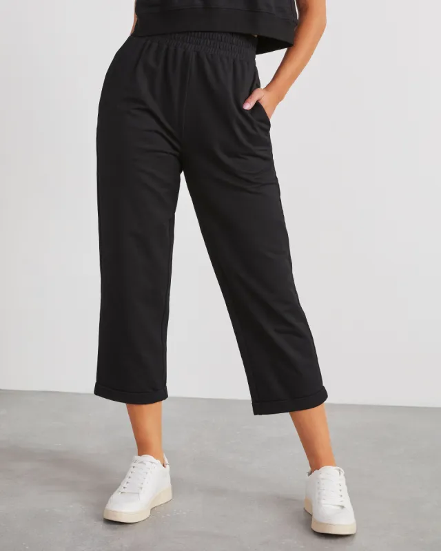Elevated Chill Cotton Pocketed Pants - Black sold by Vici