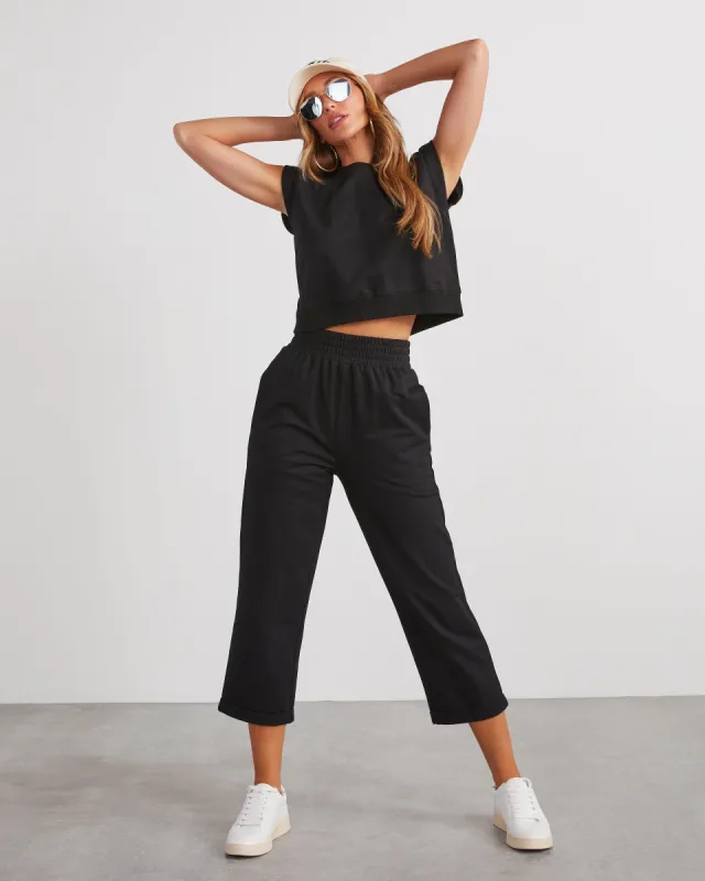 Elevated Chill Cotton Muscle Tee - Black sold by Vici