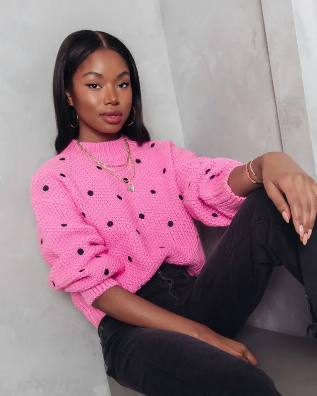 Daniella Knit Polka Dot Sweater sold by Vici