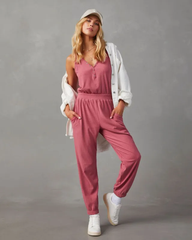 Mcgraw Pocketed Jumpsuit - Marsala sold by Vici