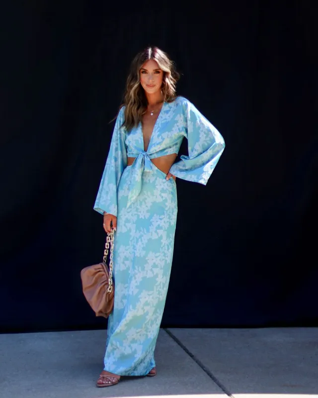 Fern Cutout Tie Front Maxi Dress sold by Vici