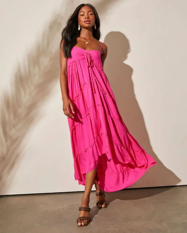 Del Mar Pocketed High Low Dress - Hot Pink - FINAL SALE sold by Vici