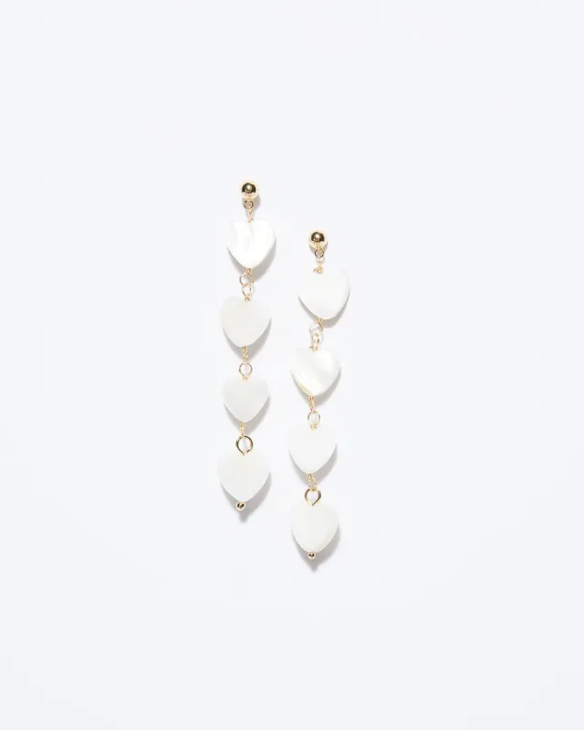 Kismet Pearl Heart Drop Earrings - Pearl - LAST CHANCE sold by Vici