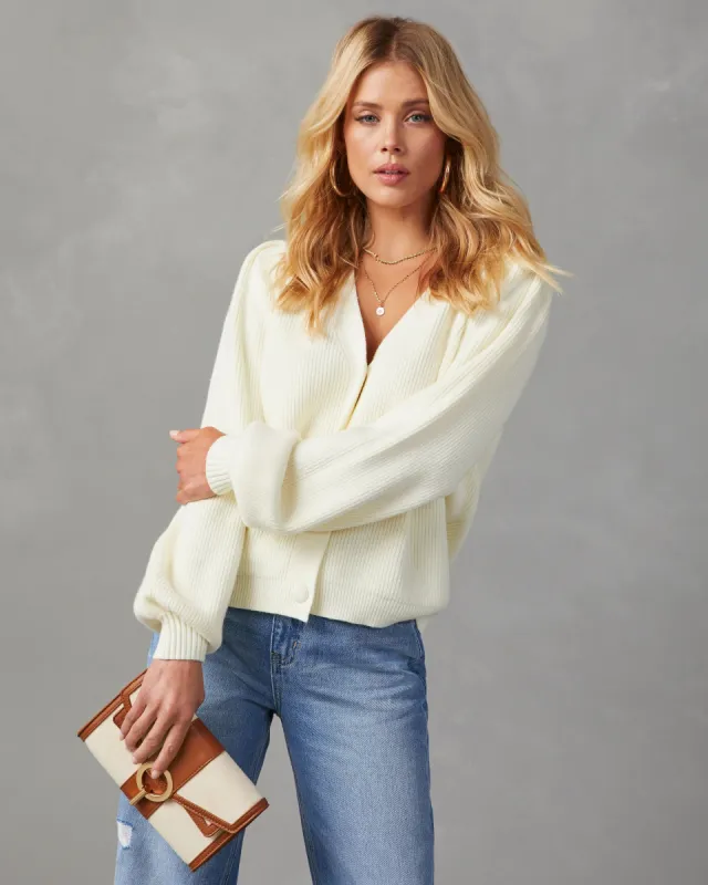 Reedley Button Front Cardigan - Ivory sold by Vici