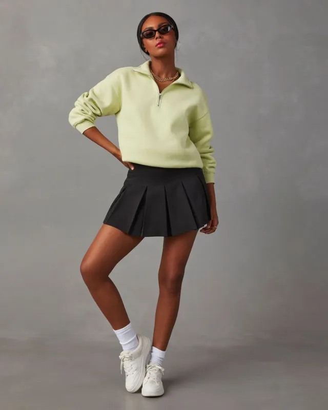Power Up Fleece Half Zip Sweatshirt - Lime - SALE made by Vici