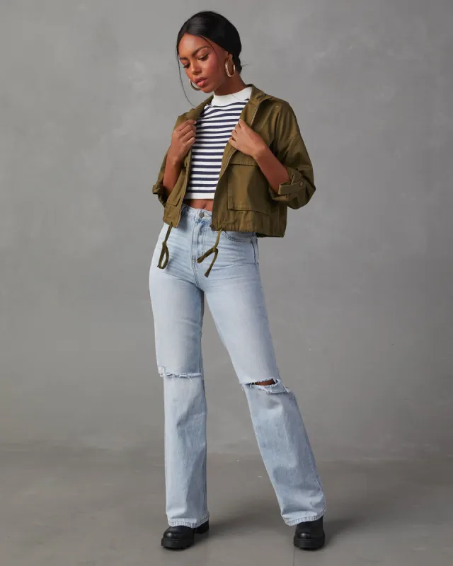 Off Duty Icon Zip Up Utility Jacket - Olive - SALE sold by Vici