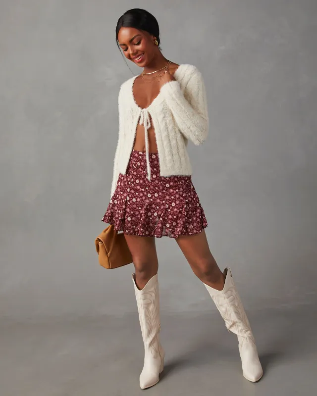 Levitt Tie Front Cardigan - Ecru sold by Vici