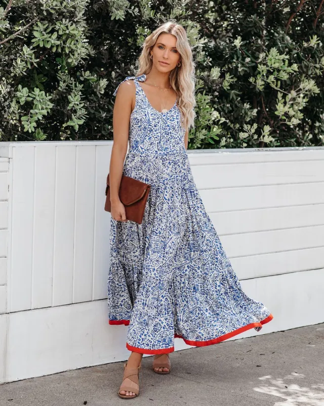 Smooth Sailing Pocketed Tiered Tie Midi Dress - FINAL SALE sold by Vici