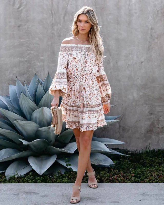 Gale Floral Off The Shoulder Ruffle Tiered Dress - FINAL SALE sold by Vici