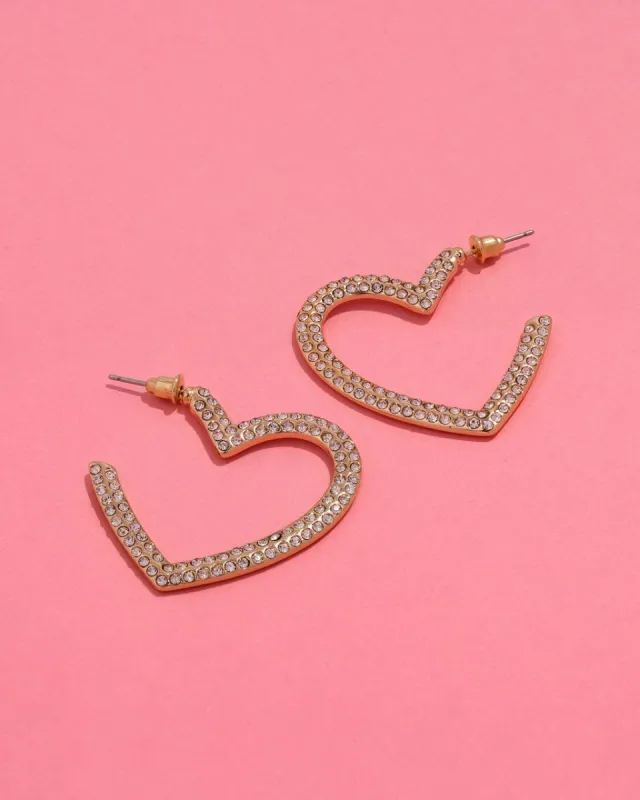 Heart Of Diamonds Hoops - SALE sold by Vici
