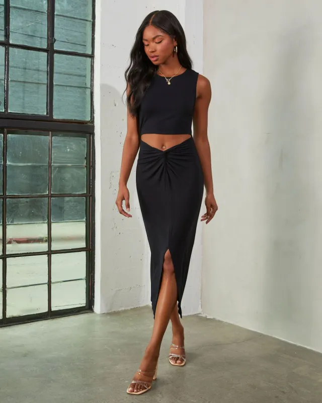 Miranda Cutout Midi Dress - Black - FINAL SALE sold by Vici